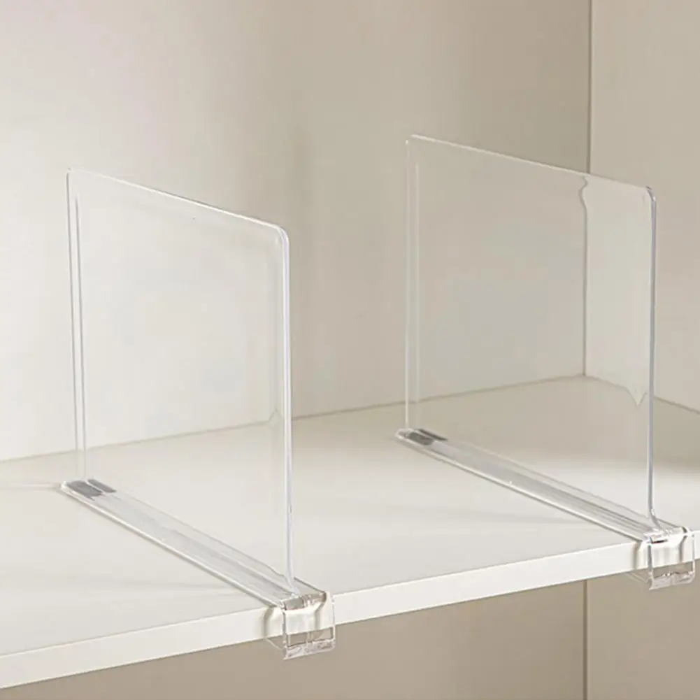 Acrylic Shelf Dividers Transparent Shelf Dividers for Closet Organization 6 Pack Wood Shelf Separator Stable for Cabinets