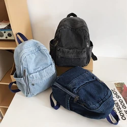 Y2k Harajuku Denim School Backpacks for Teenager College Student Korean Vintage Large Capacity Casual Travel Women Shoulder Bags