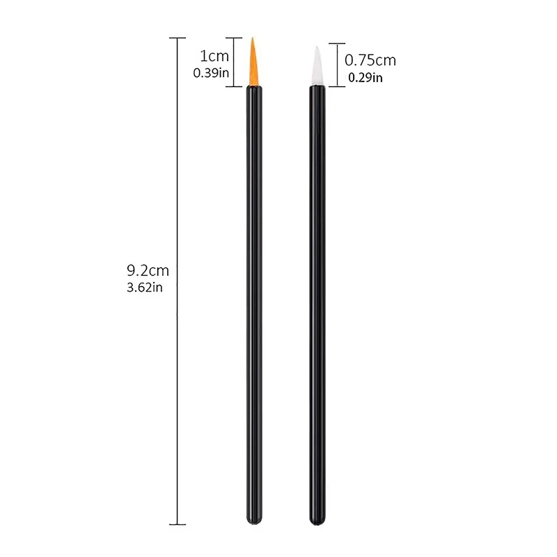 50Pcs Disposable Eyeliner Brushes Fine Fiber Head Eyeliner Cream Applicator Eye Cosmetic Brush With Cap Makeup Beauty Tools