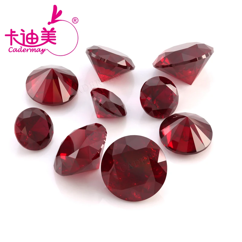 CADERMAY Round Shape Dark Red With Inclusions Lab Grown Ruby Loose Stones With AGL Certificate  For Fine Jewelry Making DIY