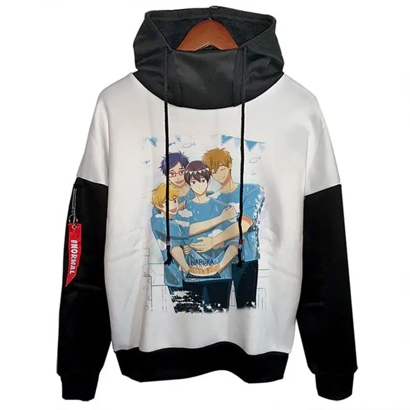 Trendy Men's Swimming Team Fleece Hoodie Hip Hop Style Polyester Fiber Casual Comfortable Warmth Non-Shrinking Unisex Hoodie