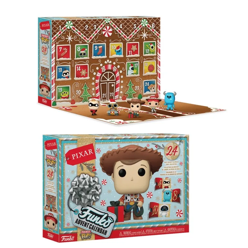FUNKO POP《Pixar Woody عيد الميلاد تقويم القدوم صندوق أعمى》 أنيمي عمل سطح المكتب زينة زخرفية نموذج اللعب تحصيل نموذج