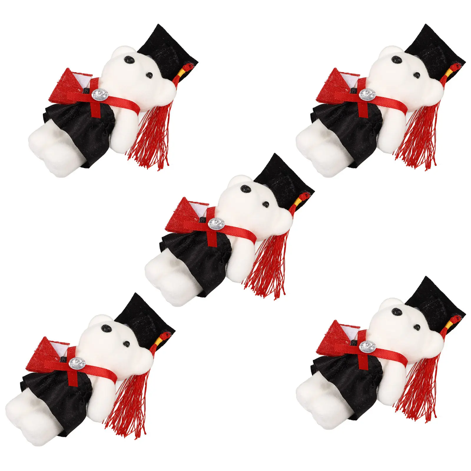 5Pcs Graduation Bear Bouquet Materials Decoration Perfect for Ceremony Gift and Party Supplies Graduation Bear