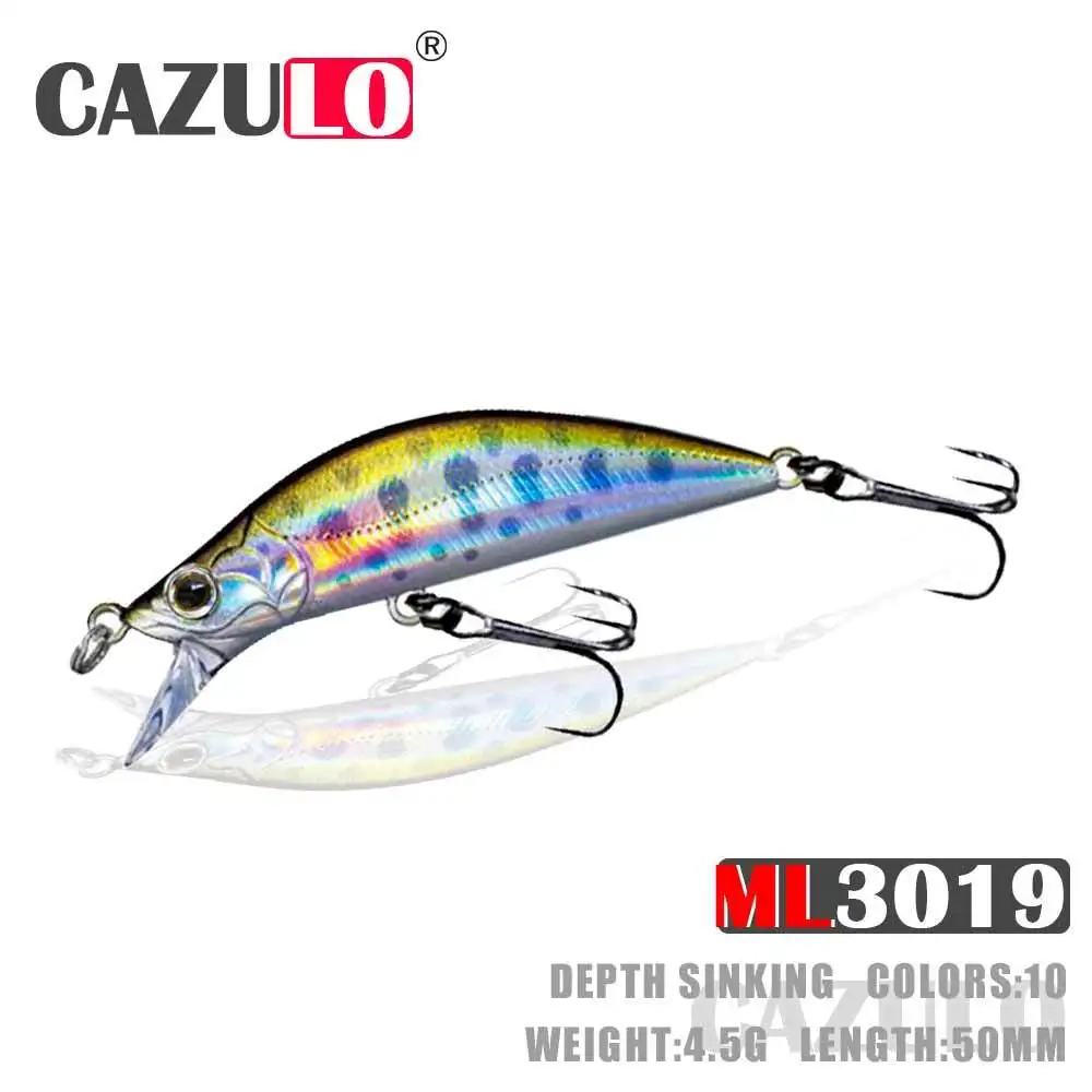 

Long-range Fishing Accessories Small Minnow Lure 50mm 4.5g Mino Wobblers Sinking Peche Seabass Isca Artificial Fishing Equipment