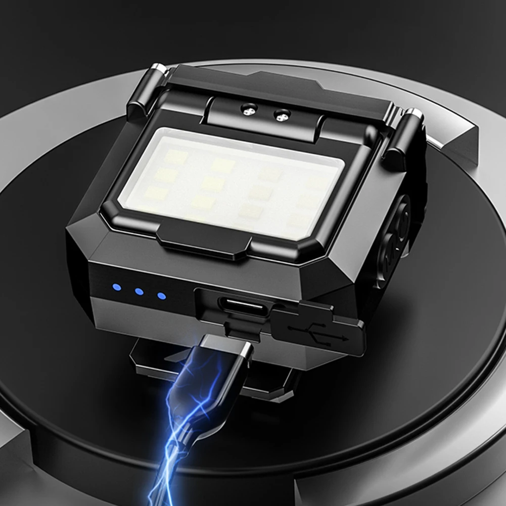 LED غطاء صغير كليب ضوء 700 لومينز 1 كشافات التعريفي 7 طرق نوع C USB قابلة للشحن 100Mah بطارية للتخييم الصيد فانوس
