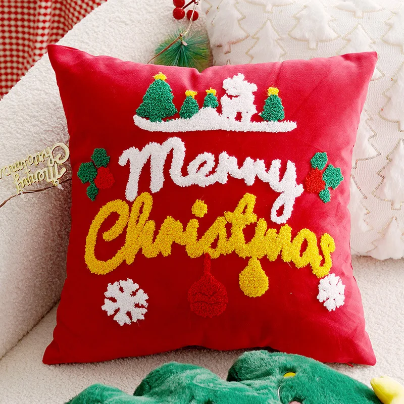 30x50/45x45cm Christmas Throw Pillow Cover Holiday Decoration Retro Couch Cushion Cover Living Room Sofa Pillowcase Home Decor