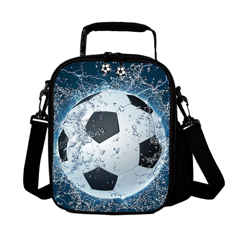 

Lunch Boxes for Children Upgrade Insulated Football Lunch Bag Waterproof Reusable Portable Meal Ice Pack for Boys Girl