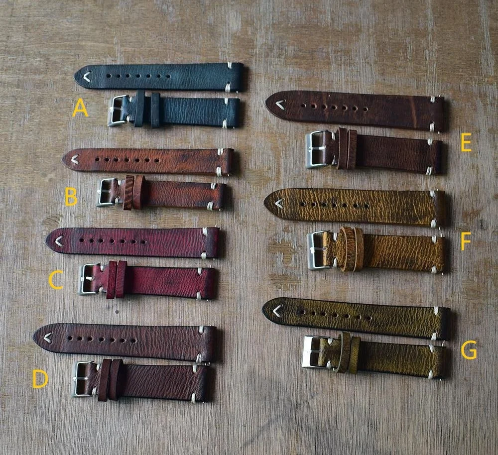 Uhgbsd手作りの牛革ネックパターンgeunineレザーストラップレトロエレガントなユニセックスウォッチ18/20/22/24mm時計強度バンドforスマートウォッチ