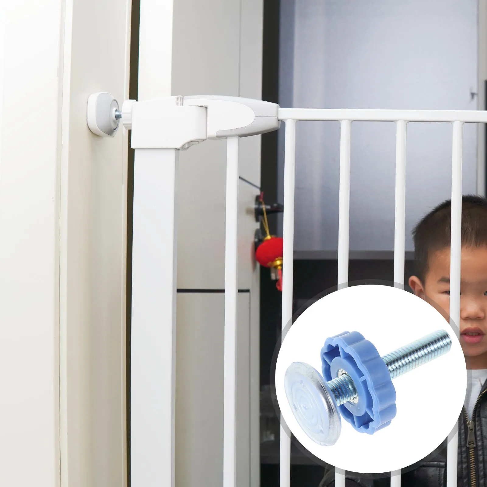

Baby Gate Threaded Spindle Rod Replacement Hardware Kit Blue No Drill Adjustable Pressure Mounted Parts for Stair Gates Windows