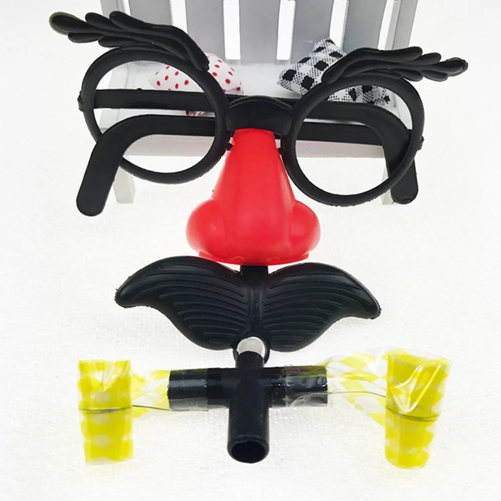12 szt. Przebranie Okulary Wąsy Nos Brwi Gwizdek Rekwizyty Kostiumowe Lekka Okrągła Oprawka na Halloween Cosplay Imprezę Dowcipy