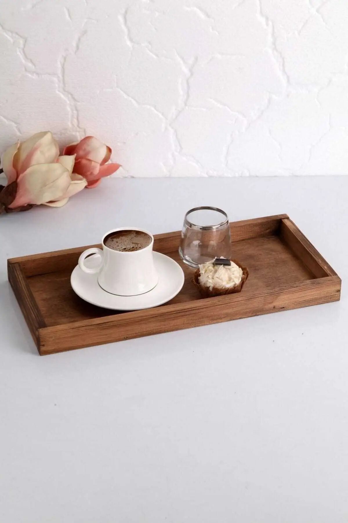 Wooden Italian Design Small Presentation Stand, kitchen serve accessory tray coffee plate drink serving equipment