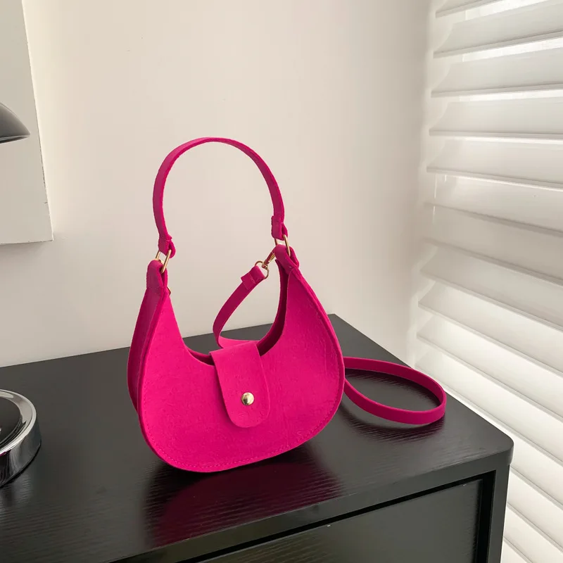 Ultralight Felt Tote Bag 2023 Trend Exquisite Women Small Shoulder Bag Lady Solid Color Top-handle Designer Handbag