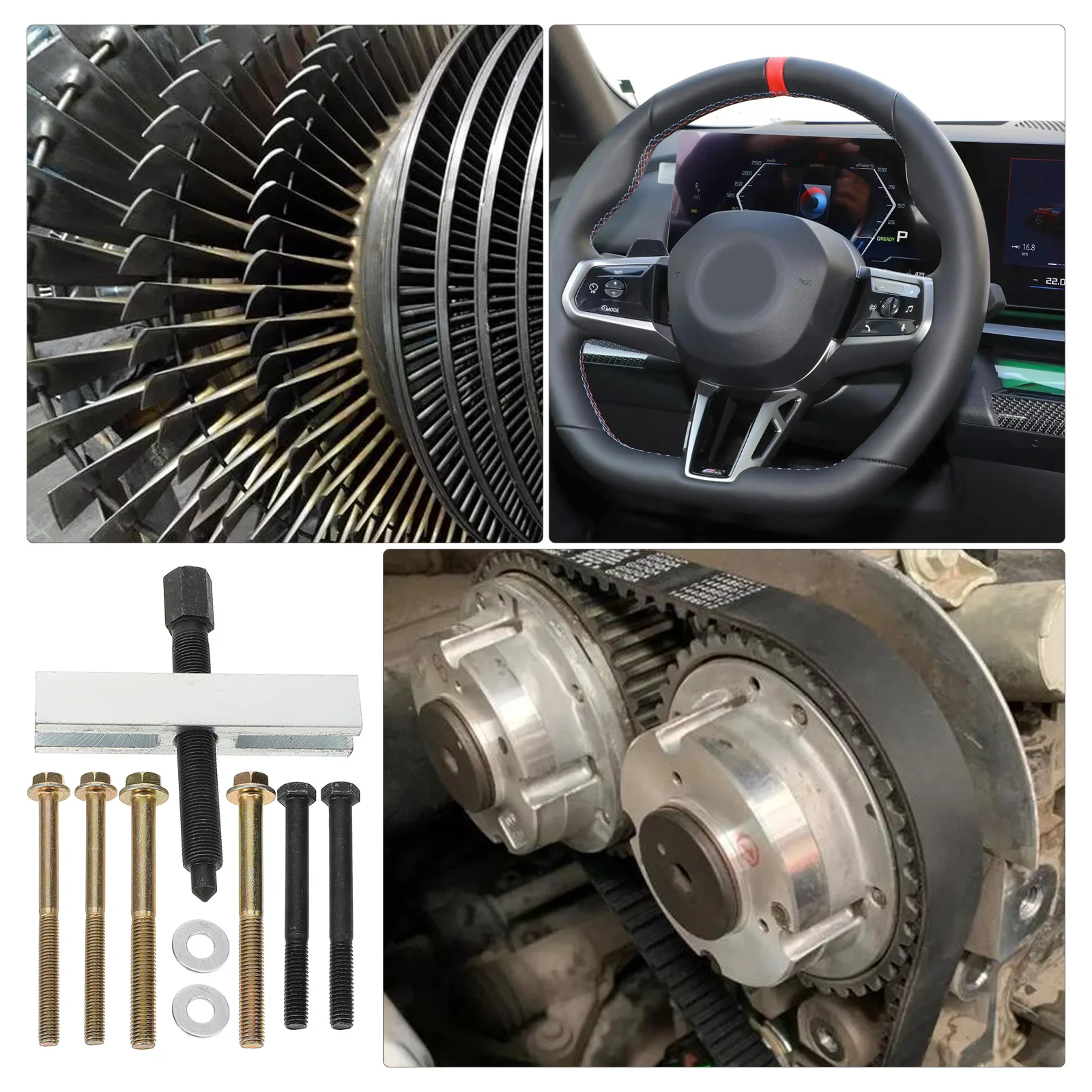 

1Set Crankshaft Belt Puller Steel Car Auto Repair Removal Tool for Mechanics Universal Bearing Pullers Timing Gear Pulley Heavy