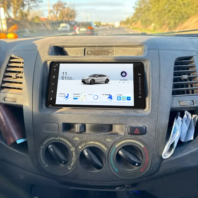 

7" 4-64GB For Toyota Hilux 2005-2014 Car Radio 2Din Wireless Carplay Android 15 Auto Head Unit Steering Wheel Control