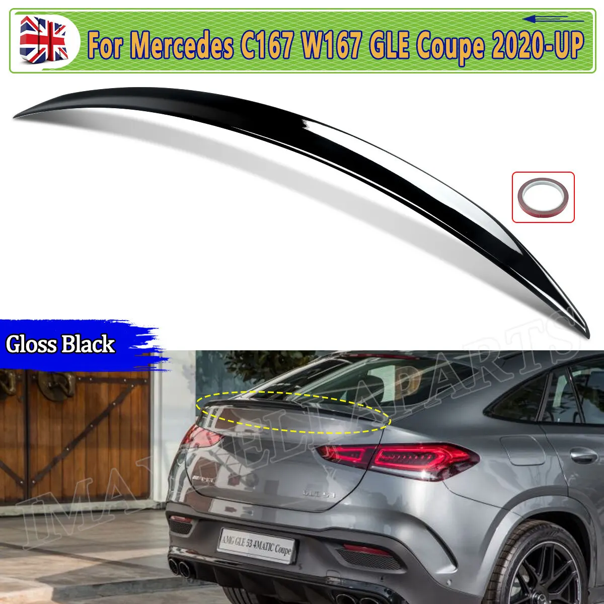 

Rear Spoiler GLOSS BLACK FOR MERCEDES GLE COUPE C167 GLE350 GLE400 GLE63 2020 2021 AMG STYLE REAR BOOT SPOILER WING Auto Parts