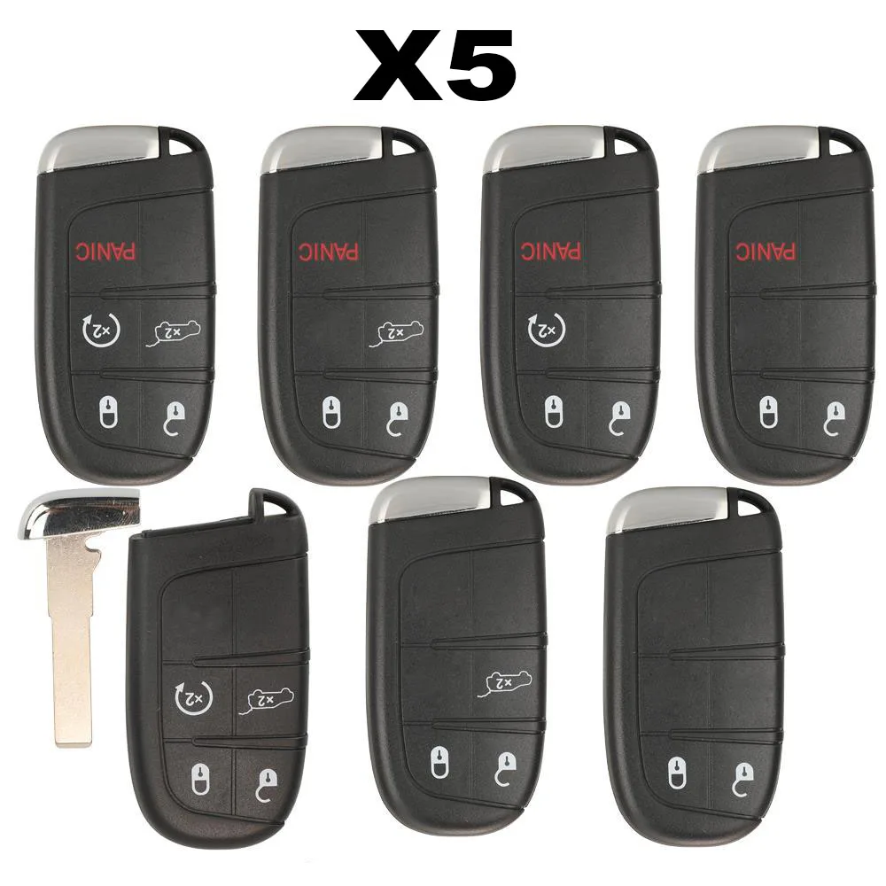 

jingyuqin X5 Remote Car Key Shell Fob for Jeep Renegade Compass 3/4/5 Buttons Auto SUV Keyless Entry Fob Case SIP22 Blade Smart
