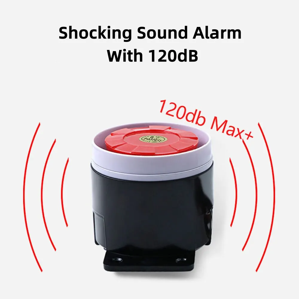 Mini Alarm Siren 120DB High-decibel Security Piezo Buzzer Alarm Horn For Home Anti-theft Protective System