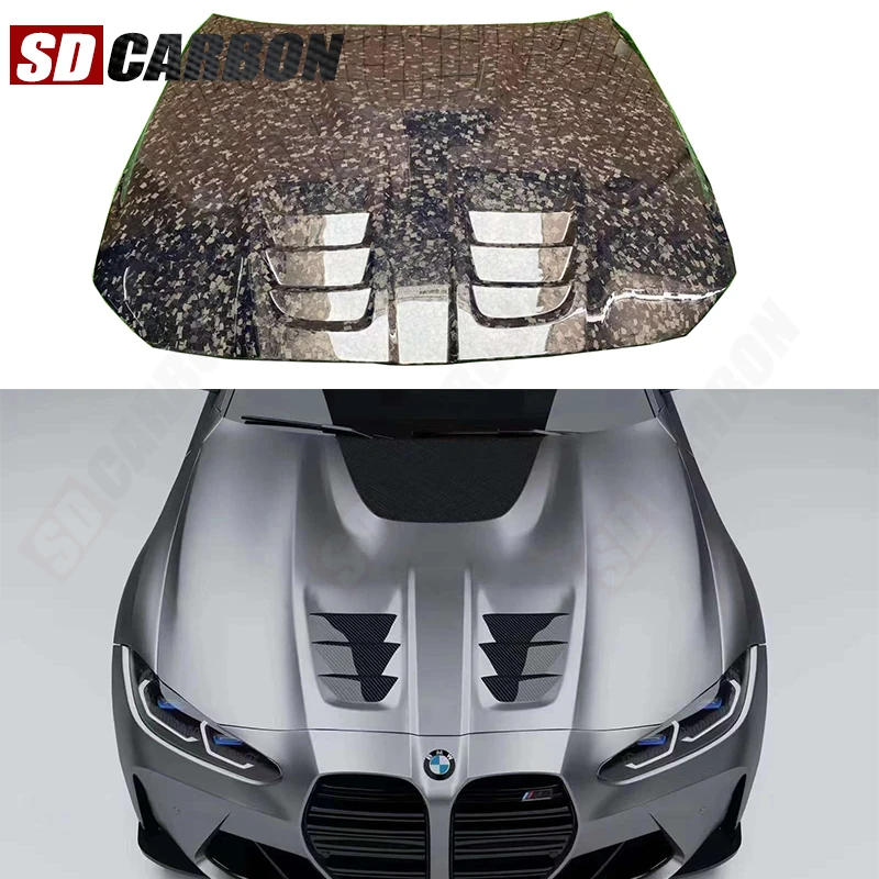 

For BMW M3 G80 M4 G82 G83 Carbon Fiber Hood Engine Cover Hood Car Headliner Hood Cover P Style Upgrade Car Accessories