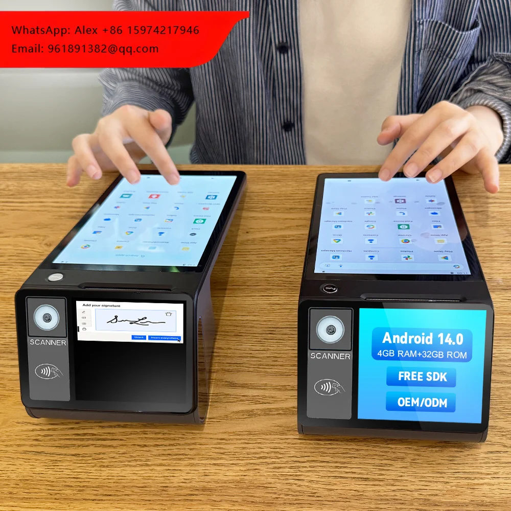 

Z108 Android 14.0 Dual Screen 8 Inch 4+32G Puntos De Ventas Sales Points Payment Terminal Pos Machine For Restaurant