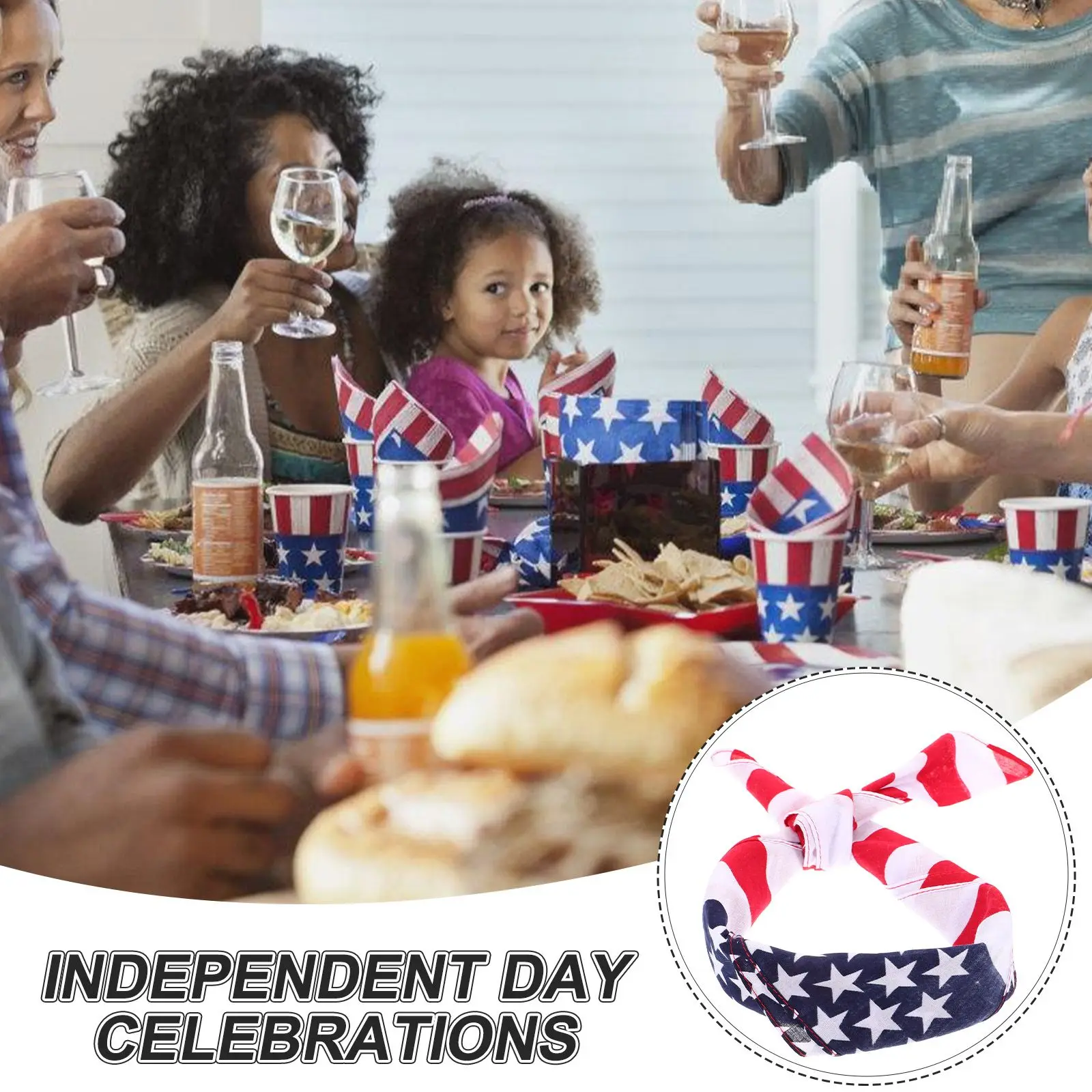 Lenço de bolso de algodão masculino moda borda colorida bandeira americana bandana reutilizável macio durável cachecol ao ar livre para