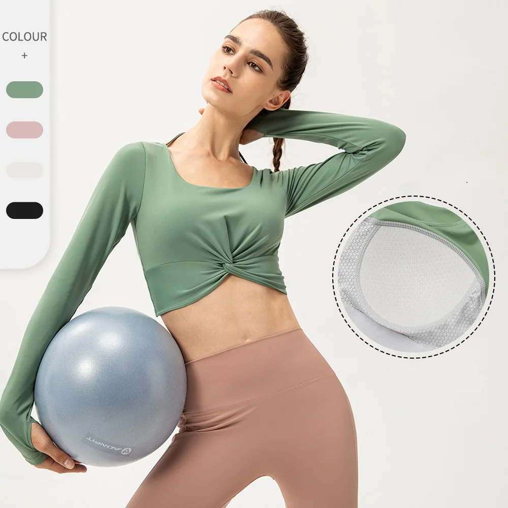 Long sleeve Fitness crop top Exercise Yoga Top Women's Seamless T-shirt Fitness Crop Top Exercise Sports Blazer Exercise Sports