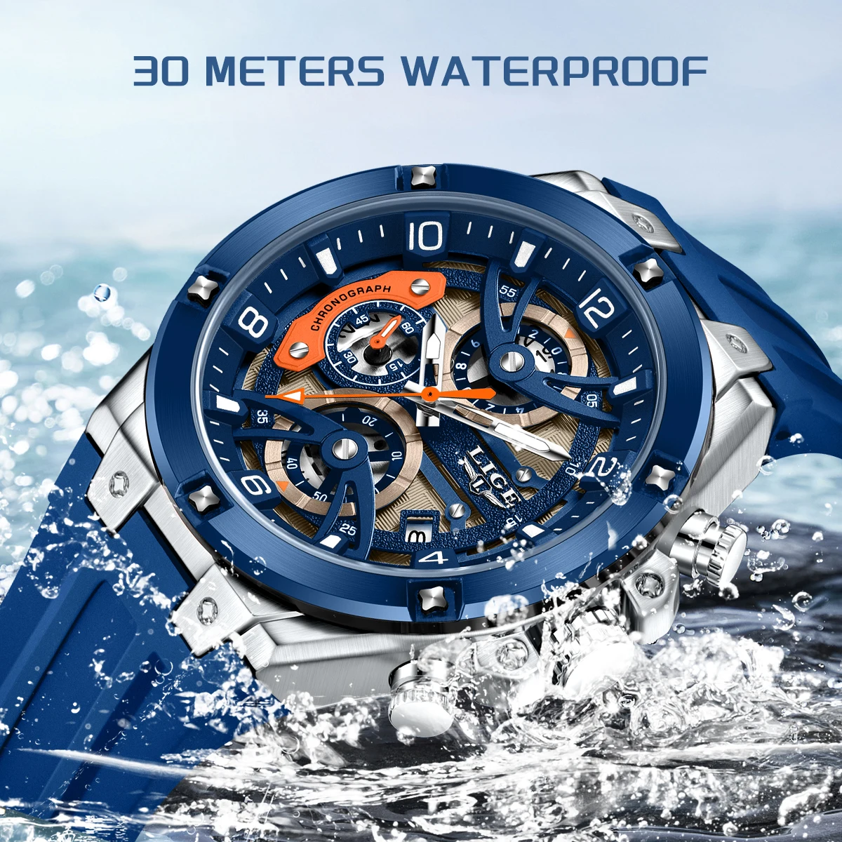 LIGE Fashion Luxury Quartz Watches for Men Simple Outdoor Casual Sports Waterproof Date Man Watch Random Gifts Box Reloj Hombre