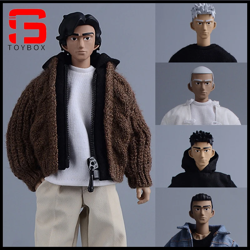 ATStory 1/12 스케일 패션 보이 제로 헤드 스컬프 PVC 애니메이션 헤드 조각 모델 6인치 노타맨 로만키 군인 액션 피규어 바디 호환