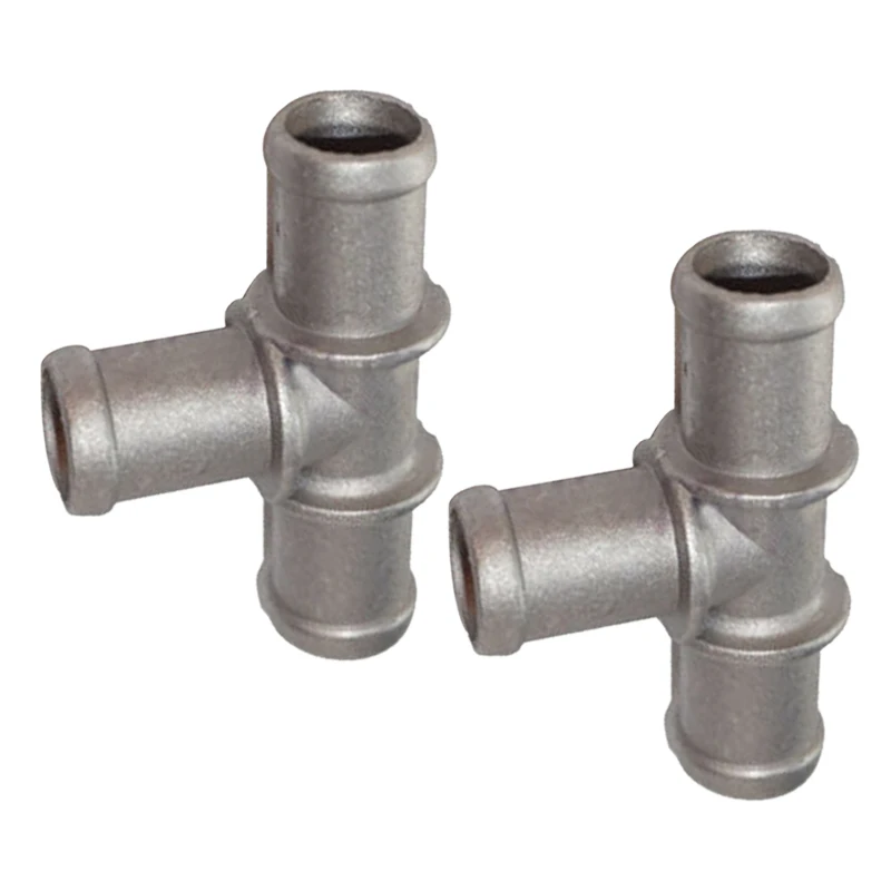 2 Stück 3/4" x 3/4" x 3/4" Aluminiumlegierung Silber T-Shirt Kühlmittel Heizung Schlauchanschlüsse Armaturen Adapter Passend für Auto – Detail 2
