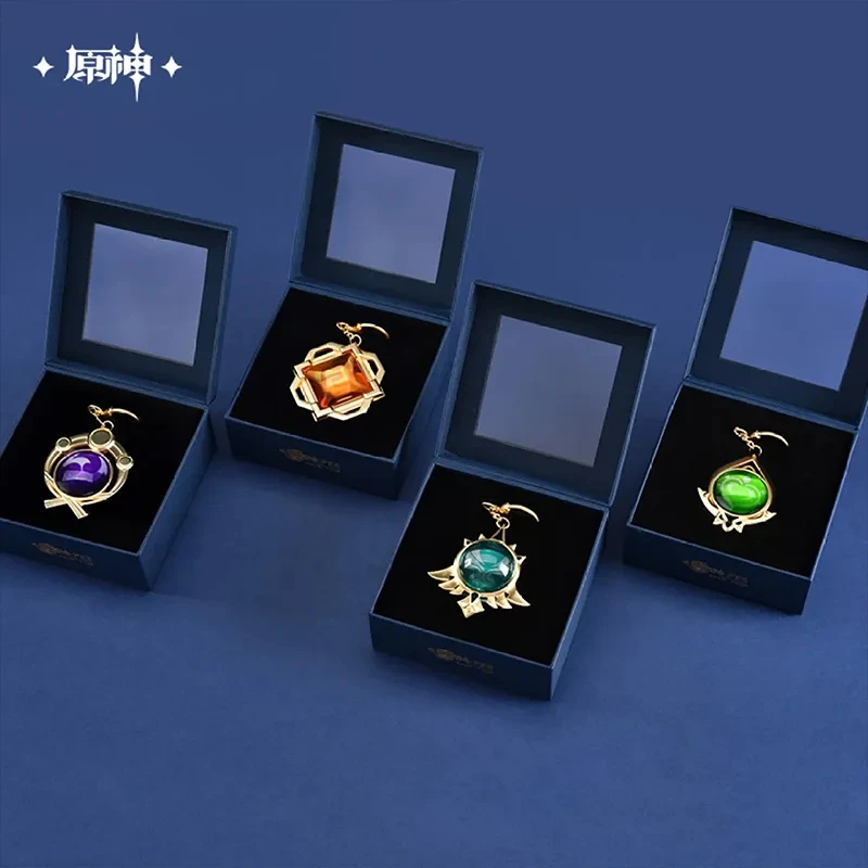 سلسلة مفاتيح Genshin Impact Vision Mondstadt Liyue Inazuma Sumeru 7 عناصر Anemo Geo Electro Dendro Pyro Hydro Cryo لعبة تحت عنوان #1