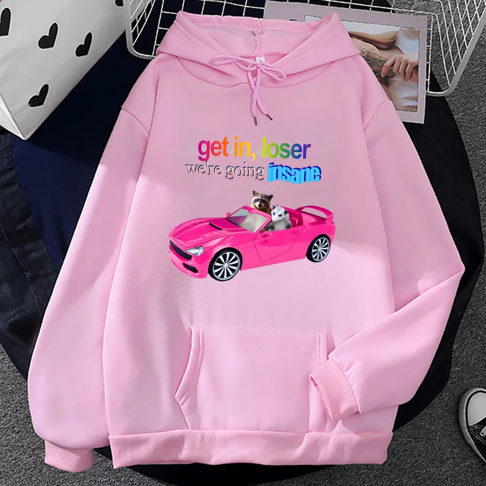 

Going Insane Barbenheimer Hot Pink Hoodie Personality Street Clothes Autumn Fashion Hoody Casual Oversized Sweatshirts