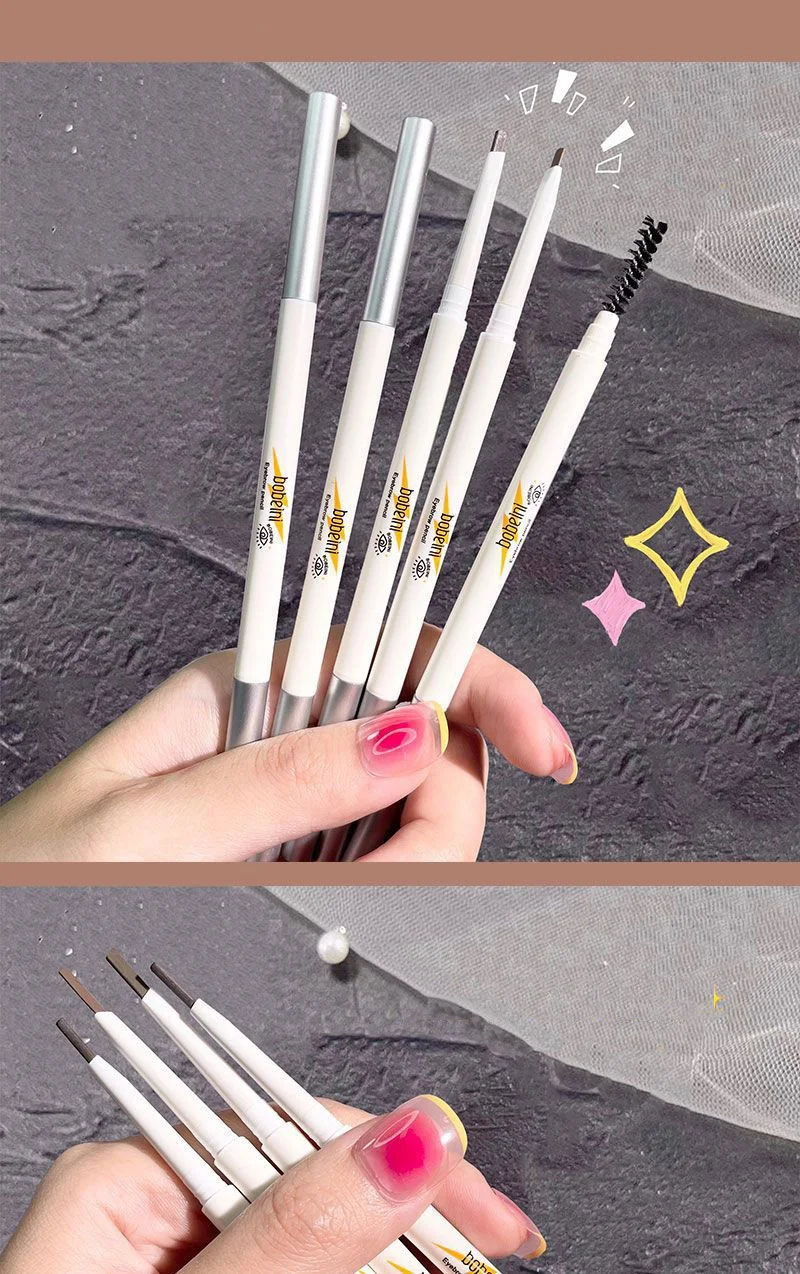 Thin-Head Double-Ended Eyebrow Pencil – Waterproof, Long-Lasting, Auto-Rotate, Brush Tip, Contour, Natural, Certified, Unisex