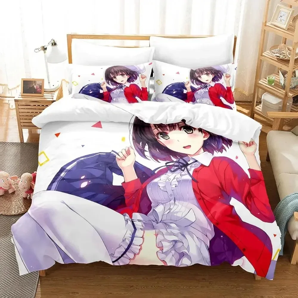 Anime Megumi Kato Saekano Bedding Set Duvet Cover Bed Set Quilt Cover Pillowcase Comforter king Queen Size Boys Adult Bedding