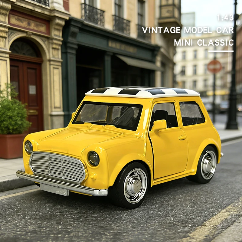 

1:43 Alloy Diecast Cartoon MINI BEETLE Vintage Car Model Classic PullBack Car Miniature Vehicle Replica For Collection Gift