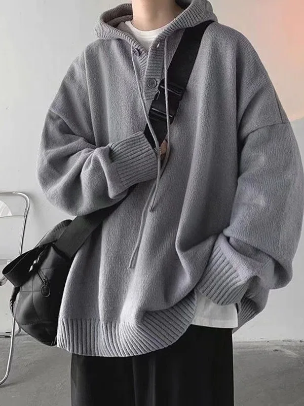 

Цветная толстовка с капюшоном в стиле ретро, толстовка Lazy Sle, осень-зима, модная свободная молодежная вязаная верхняя одежда, повседневная свободная посадка