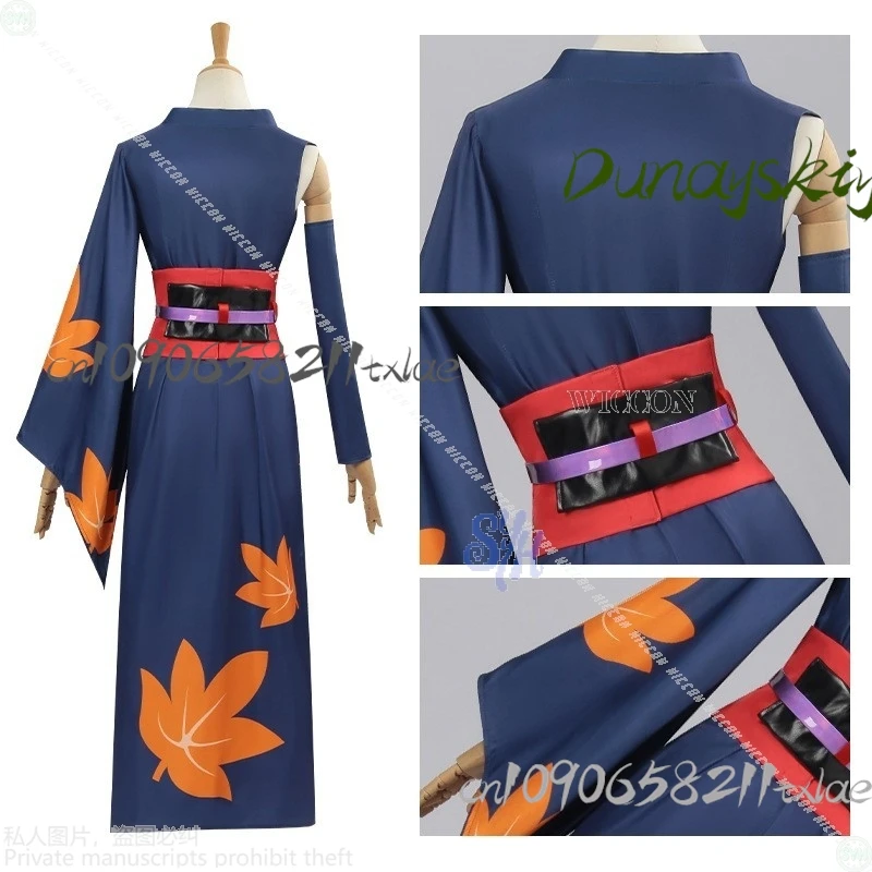 Shop1104340175 متجر Tsukuyo play Kintama tume Jersey مثير عالية الشق ثوب الكيمونو الياباني مابل ليف نمط Kawaii هالوين