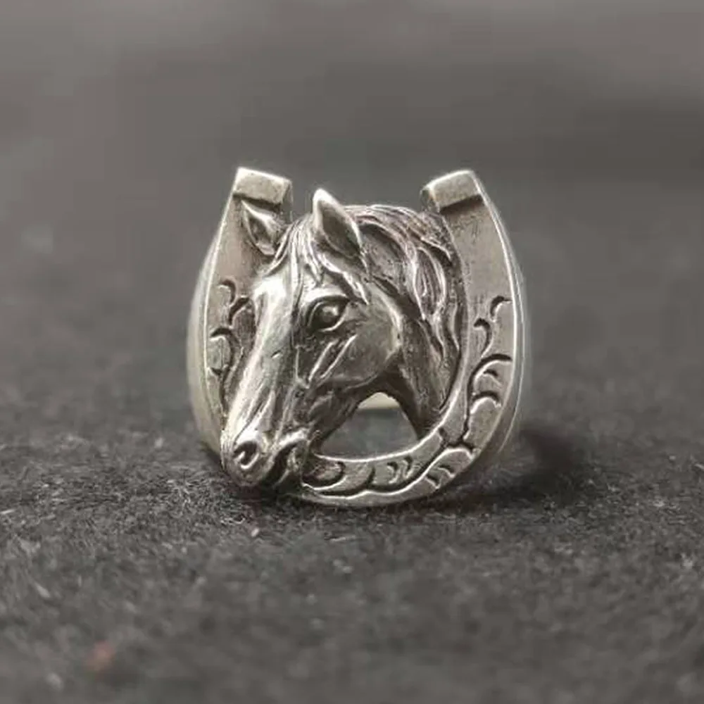 DAMAI Original Design  Foot Chinese Zodiac Ring for Men Retro Fashionable Unique High-End Feeling  Head Ring