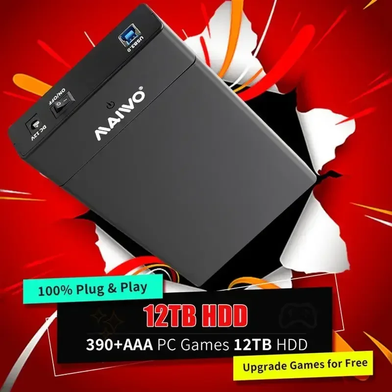 

Top! Playnite System Portable 12TB Gaming HDD Plug & Play Game Console 390+ AAA PC Games for PS4/PS3/PS2/Switch/WiiU/MAME for