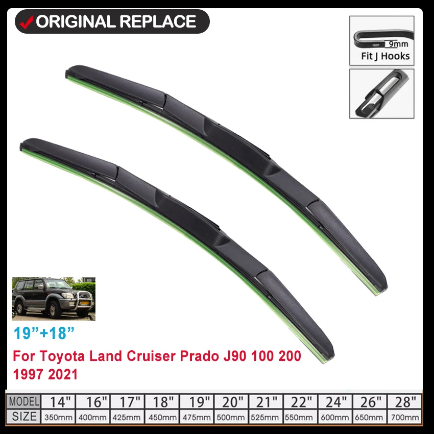 For Toyota Land Cruiser Prado J90 100 200 1997 2021 Car Accessories Front Windscreen Wiper Blade Brushes Wipers U Type J Hooks