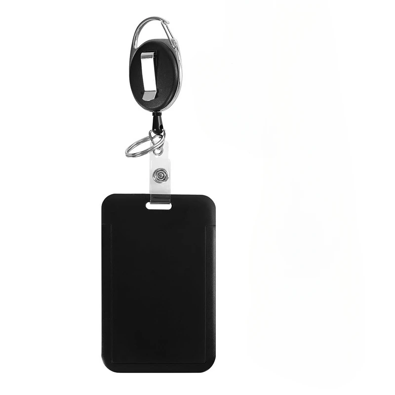 ABS Plastic Working Permit Case Clip Set Badge Holder Exhibition ID Tag Card Holder Badge Reel Keychain Pass Work Card Cover