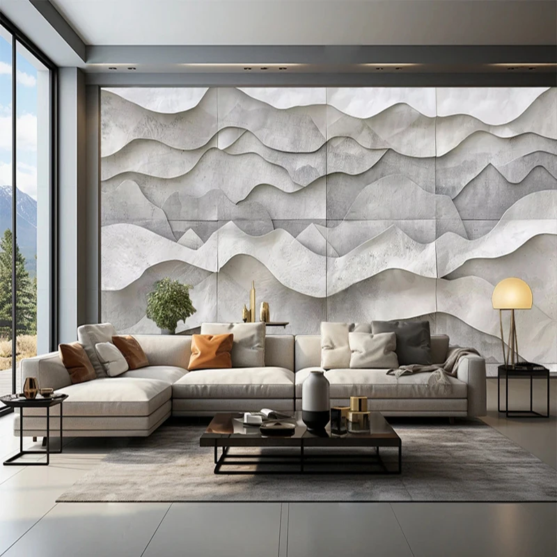 Chinese Style 3D Marble Texture Wall Mural Abstract Art Wallpaper for Living Room TV Background Wall Decorative Wall Painting