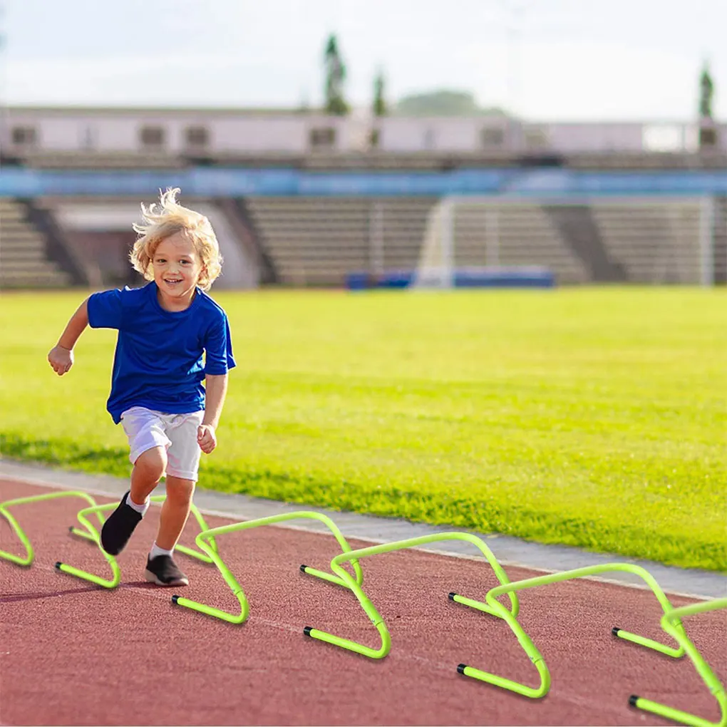 Pack of 6 Speed Hurdle Folding Adjustable Soccer Training Aids Indoor Outdoor Gym Barrier Equipment Accessories