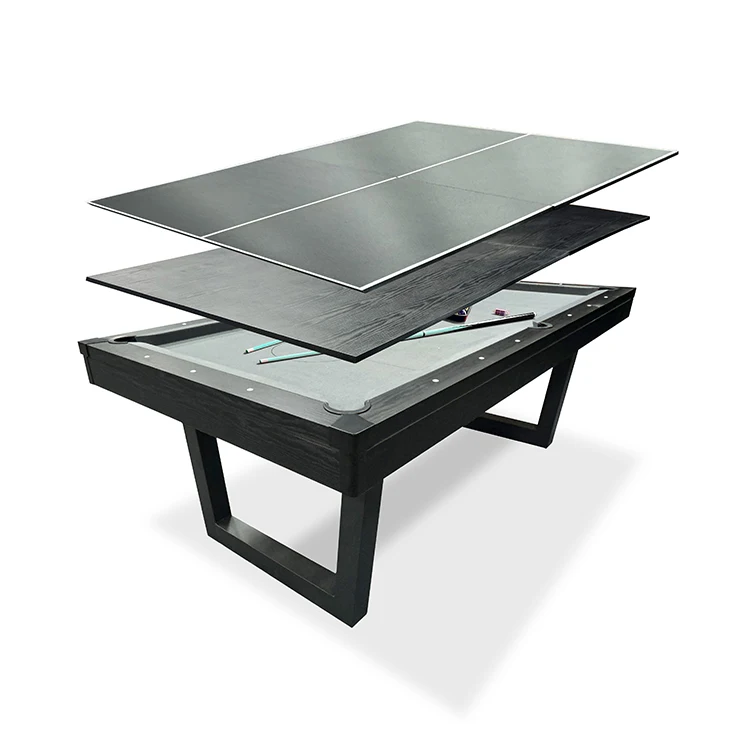 

7-ft Multi-Function Game Table Billiard Ping Pong Pool Dining with Rubber Cushion for Home Office or Recreation