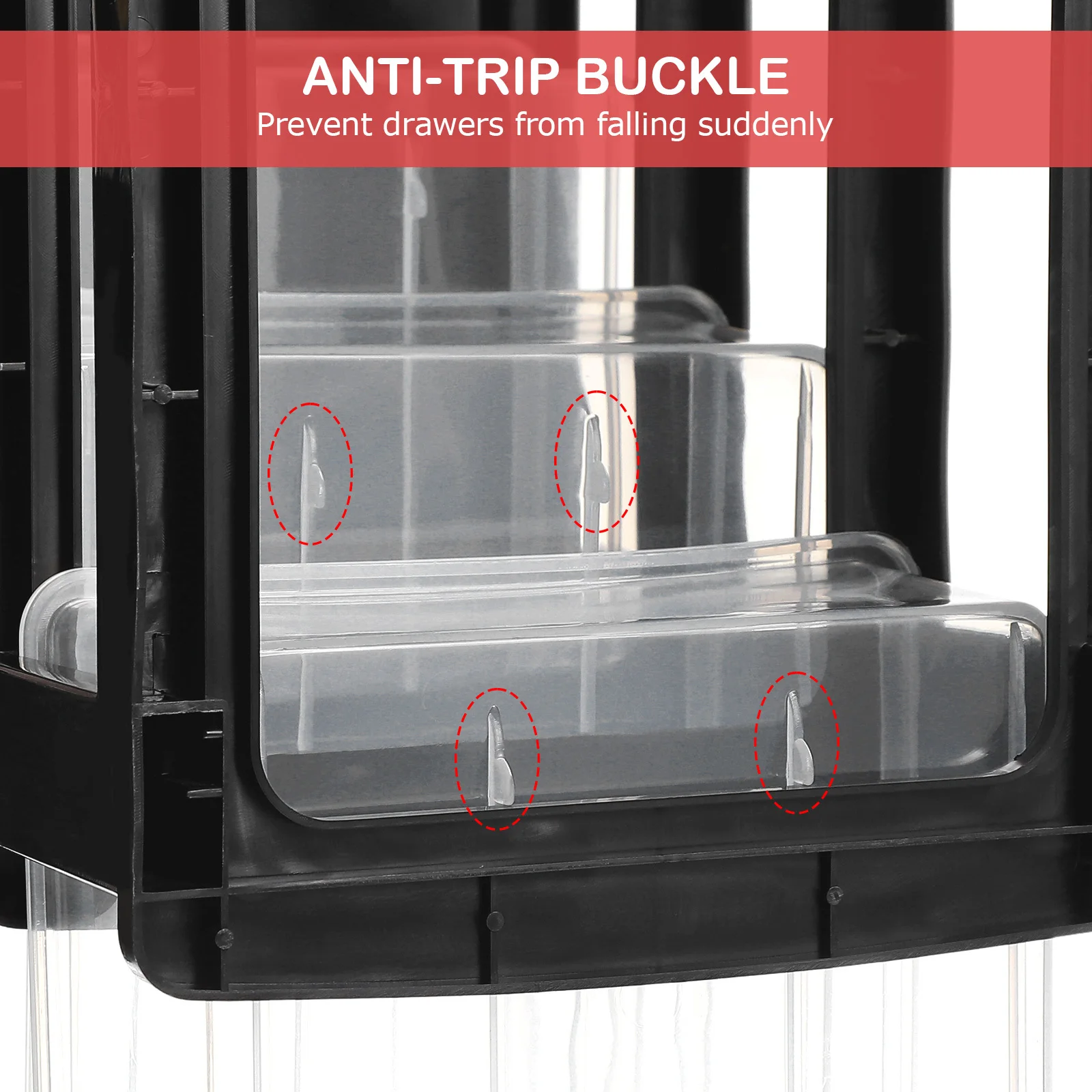 

Compact 3 Layers Desktop Storage Bin Transparent Drawer Style Plastic Organizer for Makeup Cosmetics Perfume Brushes Black and