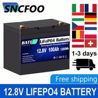 Lithium Battery 12v100ah LiFePO4 for RV SolarSystem Fish Finder Camping Built-in BMS  deep cycle Rechargeable lithium battery