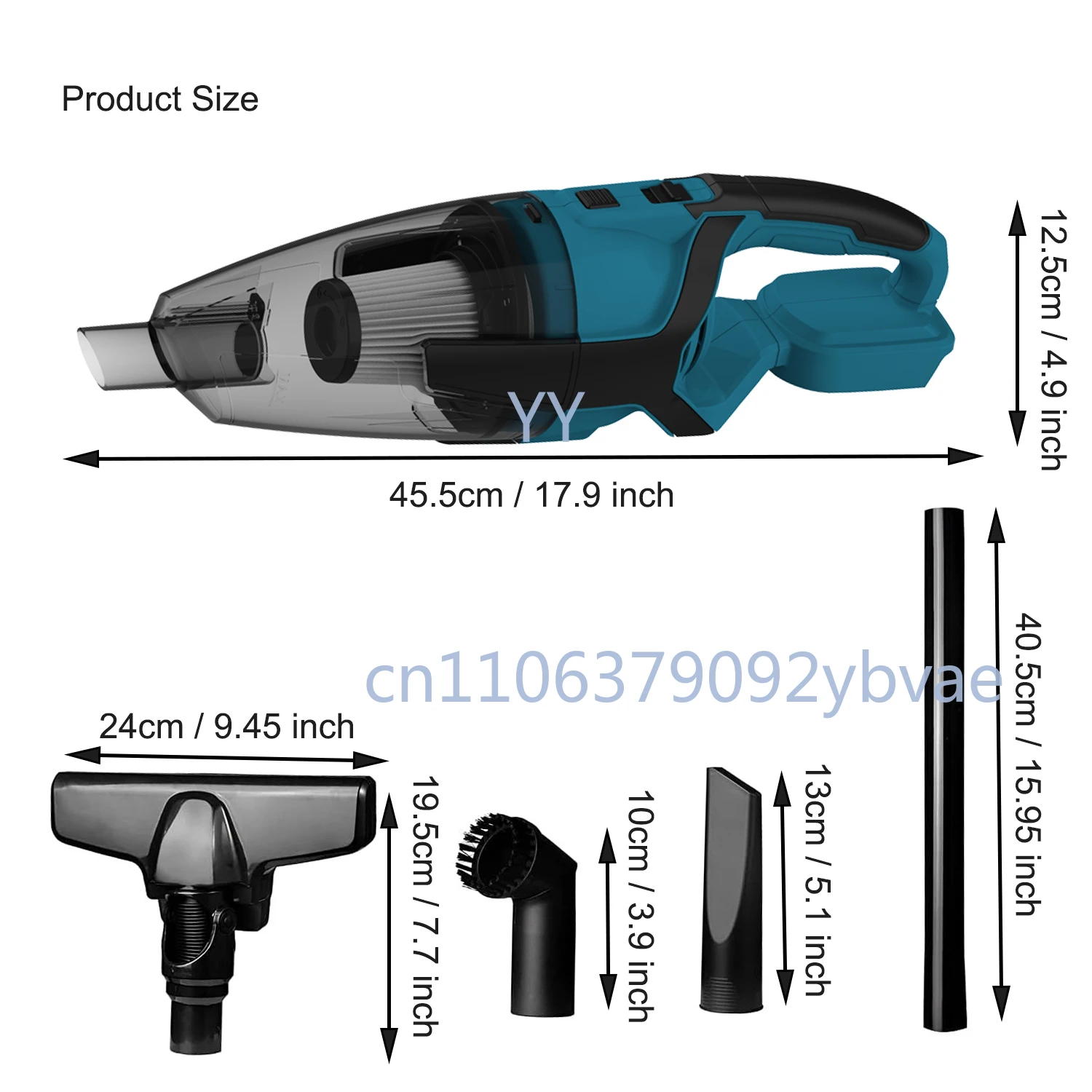 

Handheld Powerful Wireless Car Vacuum Cleaner High Power Cordless Portable Wide Application (Battery Not Included)