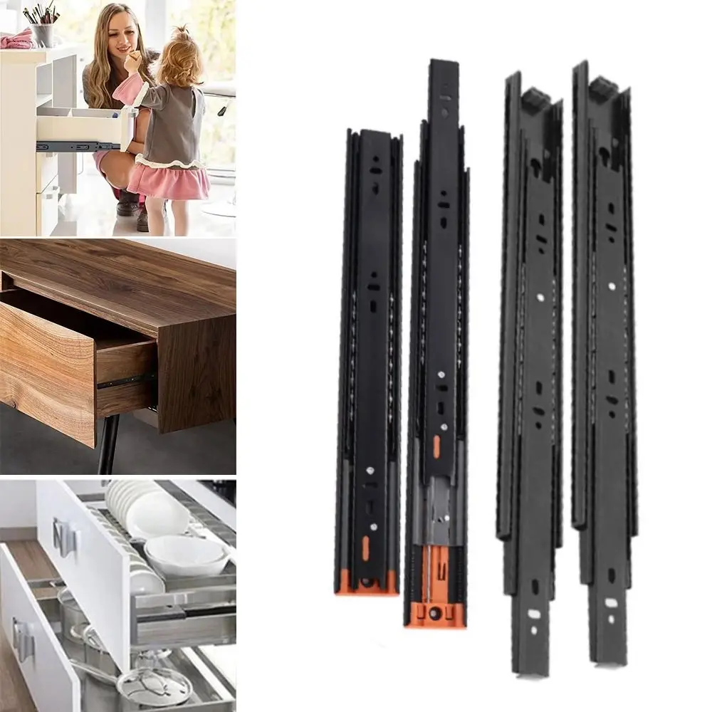 10~14Inch Drawer Rail Three-Section Cabinet Slides Cabinet Wardrobe Slides Drawer Slides Furniture Hardware Extension Large