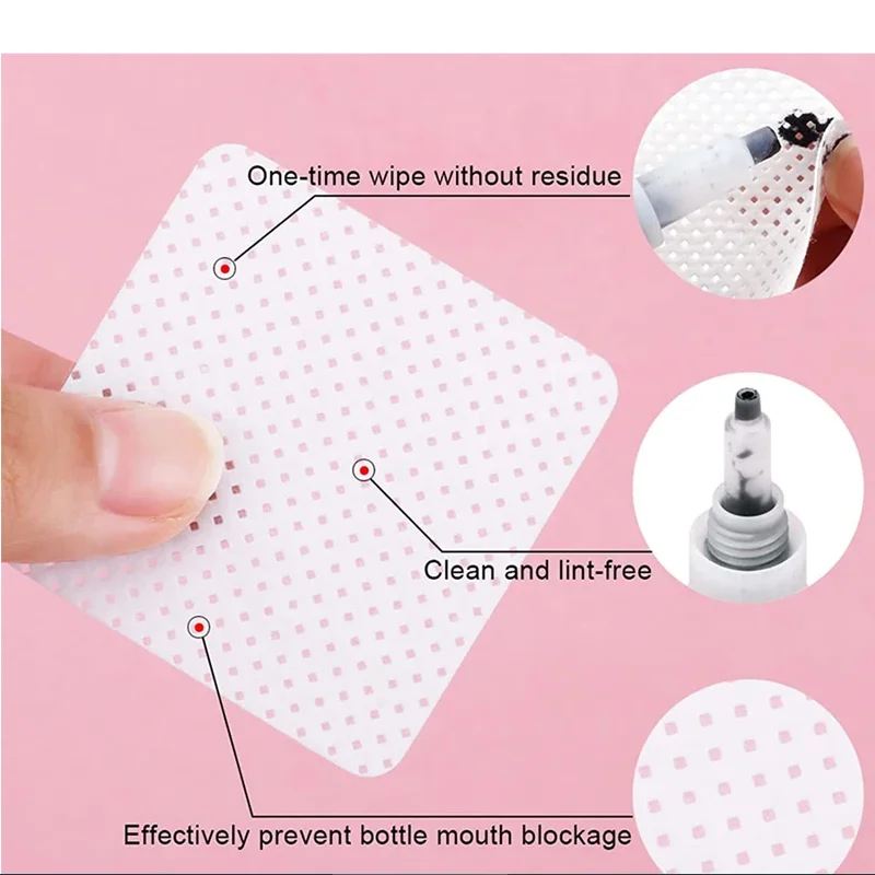 300개/팩 보풀 없는 네일 폴리쉬 리무버 와이프 네일 클리닝 패드 비직조 컬러풀 네일 패드 여성 소녀 뷰티 살롱 도구