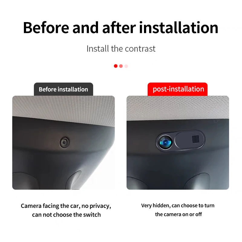 Protezione della Privacy copertura della fotocamera per Tesla Model 3 Y accessori per Console centrale Webcam Slide Switch Blocker adesivo interno