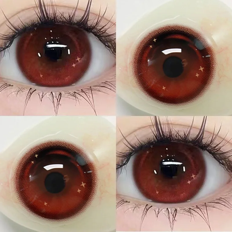 Natural Color Lens Eyes 2pcs Yearly Color Contact Lenses For Eyes Beauty Red Fashion Large Diameter Animation Lens Cosmetics