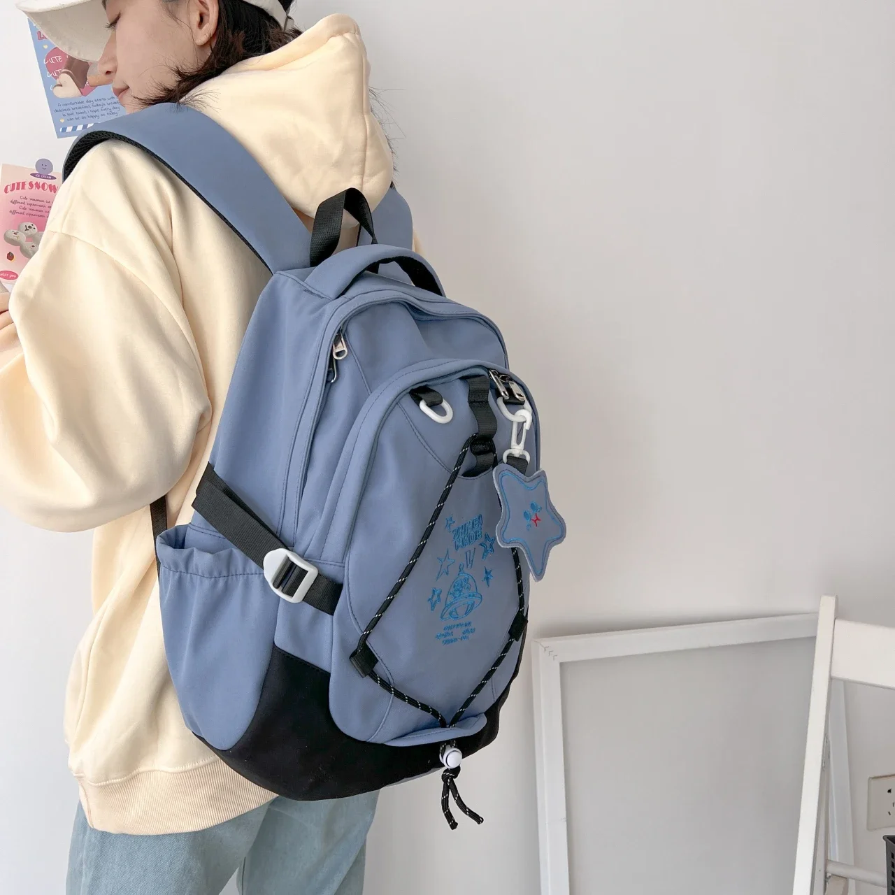 Mochila de gran capacidad para mujer, bolso de hombro de viaje creativo de alta calidad, para estudiantes universitarios, 2023